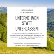 Unternehmen statt Unterlasssen!