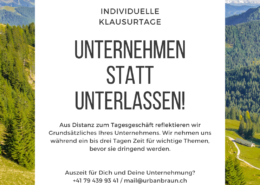 Unternehmen statt Unterlasssen!
